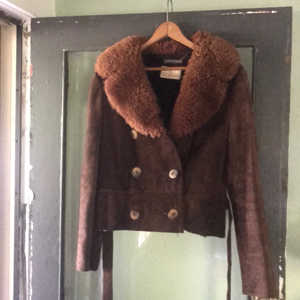 Suede Shearling Cropped Jackets